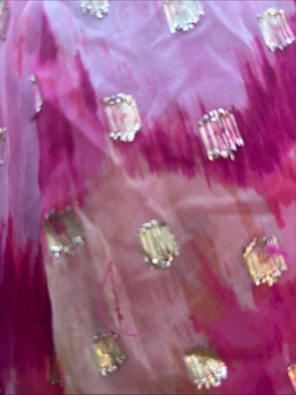 LOFT Pink Floral Tiered Maxi Dress with Gold Accents - Picture 5 of 5